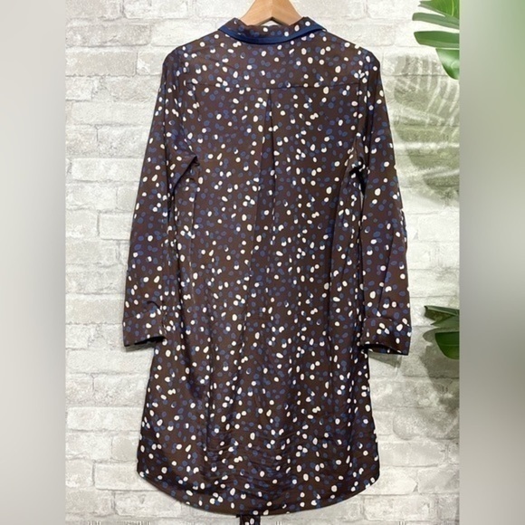 3/$30 _ COLLECTIVE CONCEPTS | dark brown shift dress blue polka dots Medium - Picture 3 of 10
